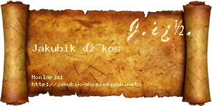 Jakubik Ákos névjegykártya