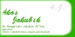 akos jakubik business card